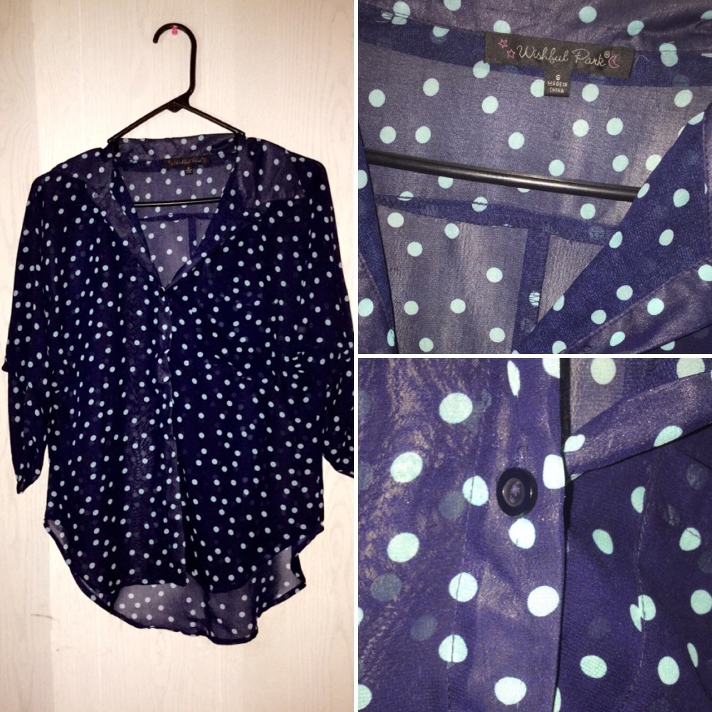 Chiffon Polka dot button up
